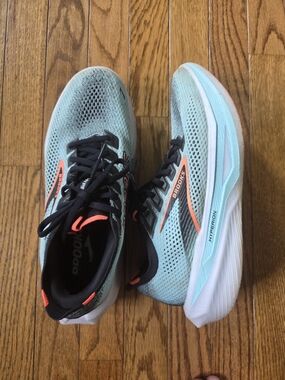 Brooks Men’s Hyperion 3 Running Shoes - Aqua with Coral and Black Accents